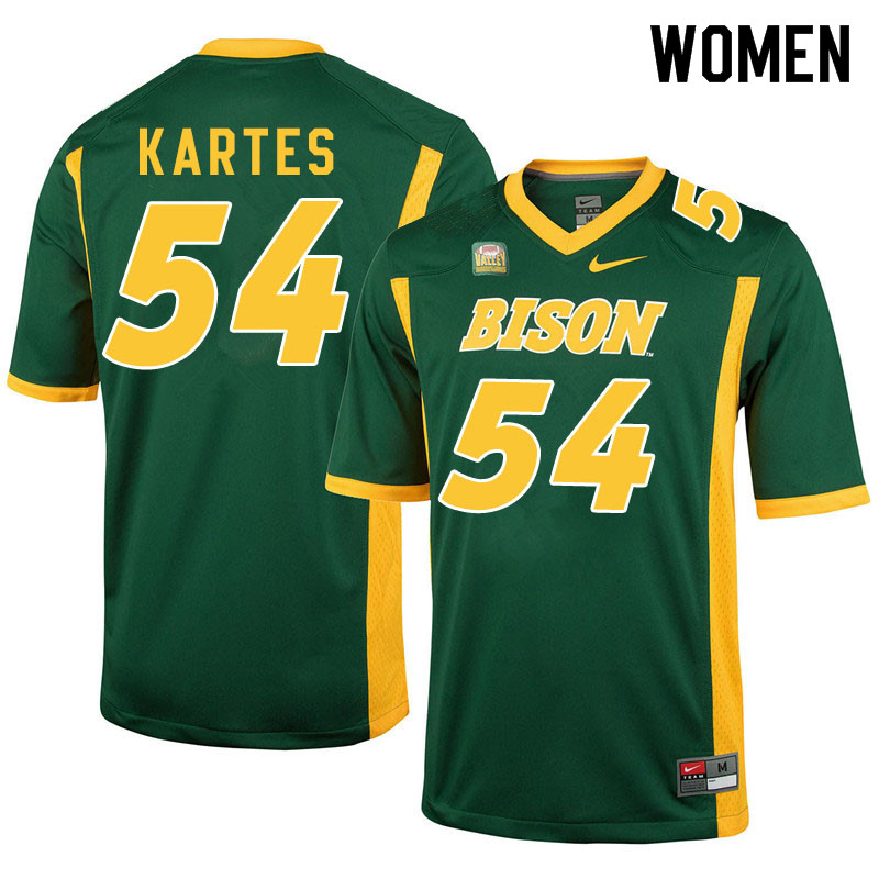 Women #54 Mitchell Kartes North Dakota State Bison College Football Jerseys Sale-Green